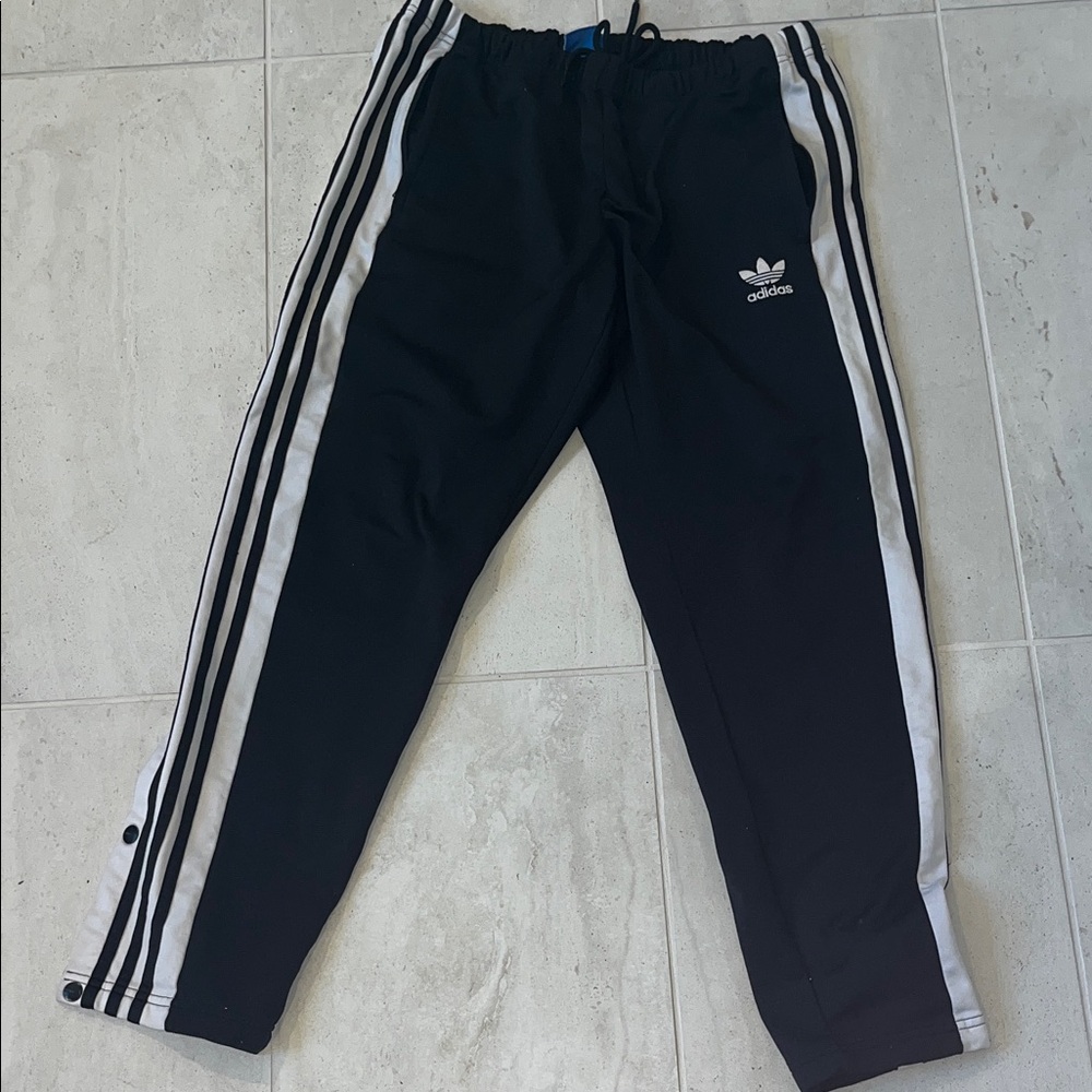 Adidas Black Pants with White Accents